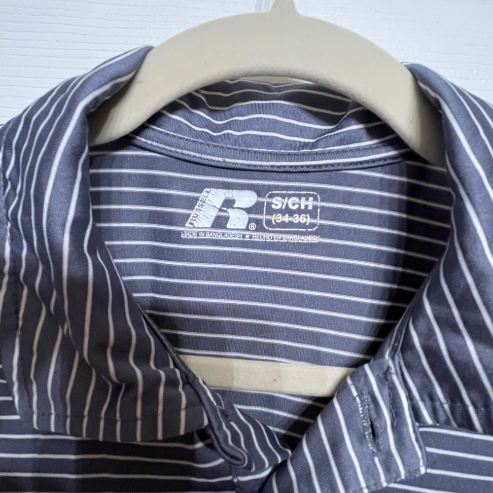Russell Athletic Men’s Striped Polyester FAU Owls Collared Polo, Size S - Picture 4 of 7